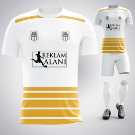 Real Beyaz-Gold Dijital Halı Saha Forma