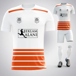 Real Beyaz-Turuncu Dijital Halı Saha Forma