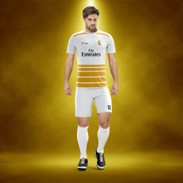 Real Beyaz-Gold Dijital Halı Saha Forma