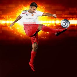 Real Beyaz-Kırmızı Dijital Halı Saha Forma