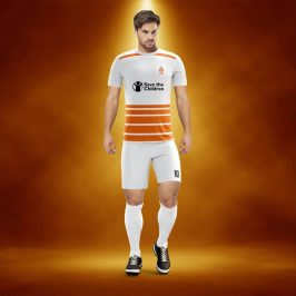 Real Beyaz-Turuncu Dijital Halı Saha Forma